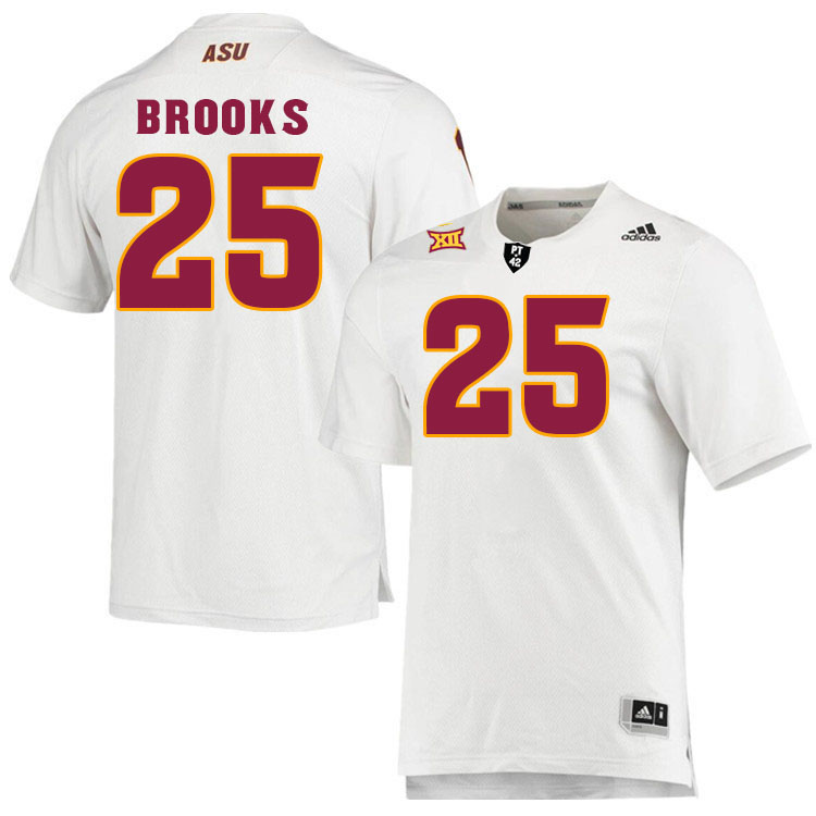 Men #25 DeCarlos Brooks Arizona State Sun Devils College Football Jerseys Stitched-White
